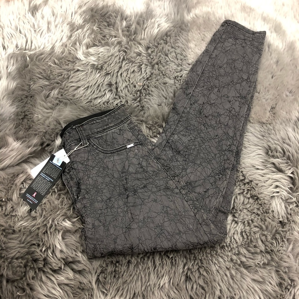 French Dressing Women's Jeans | Crackle Design | Slim Ankle | Size 4 | Grey *NEW